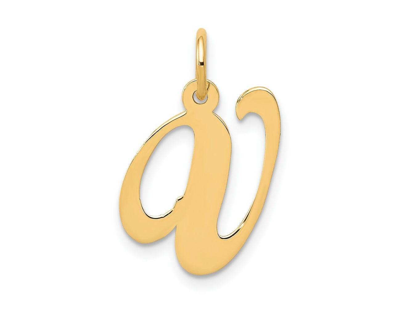 FJC Finejewelers 14 kt Yellow Gold Medium Fancy Script Letter V Initial Charm