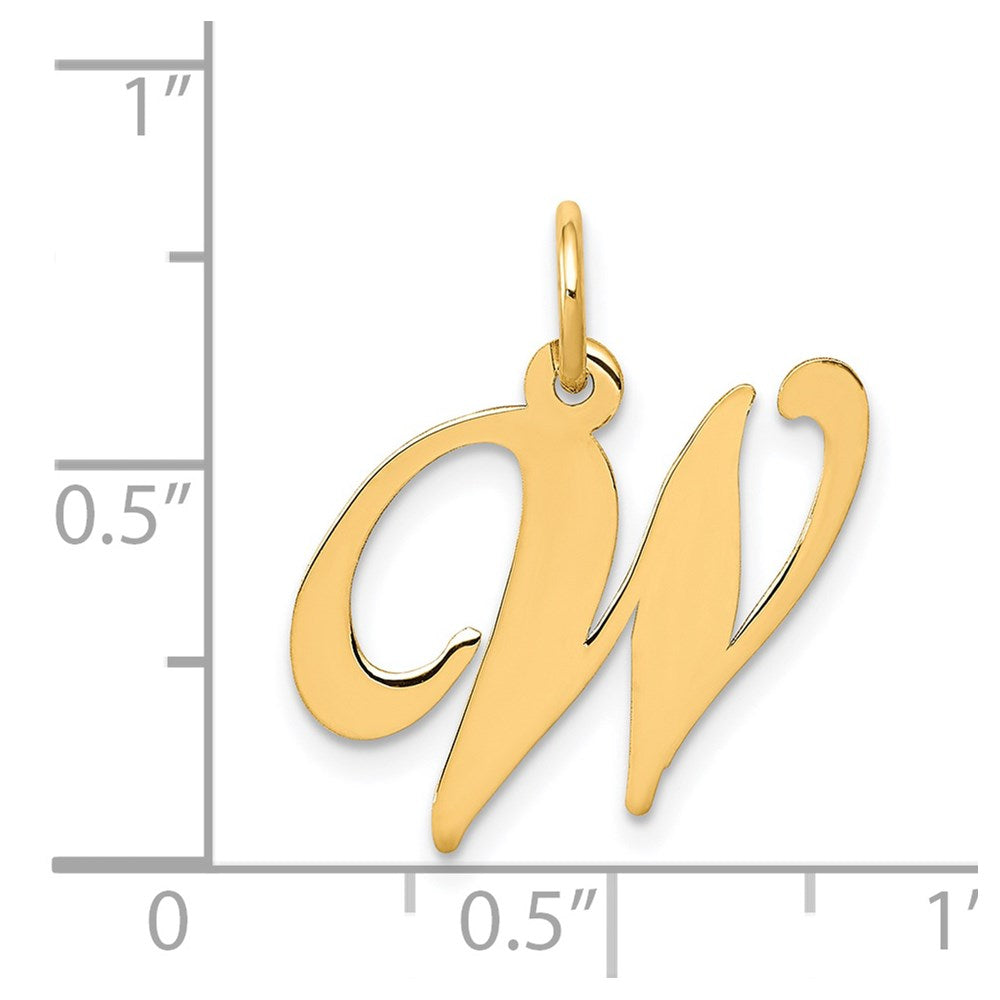 FJC Finejewelers 14 kt Yellow Gold Medium Fancy Script Letter W Initial Charm