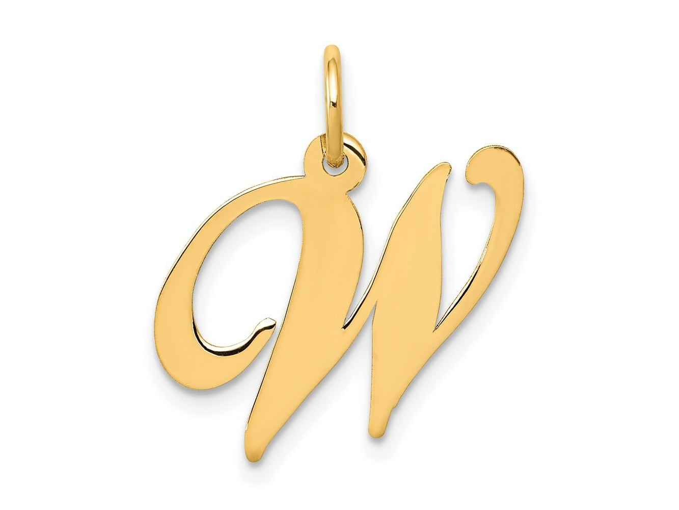 FJC Finejewelers 14 kt Yellow Gold Medium Fancy Script Letter W Initial Charm