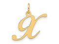FJC Finejewelers 14 kt Yellow Gold Medium Fancy Script Letter X Initial Charm