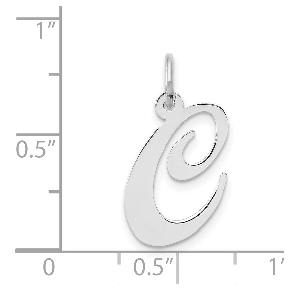 FJC Finejewelers 14 kt White Gold Medium Fancy Script Letter C Initial Charm 15 mm x 13 mm