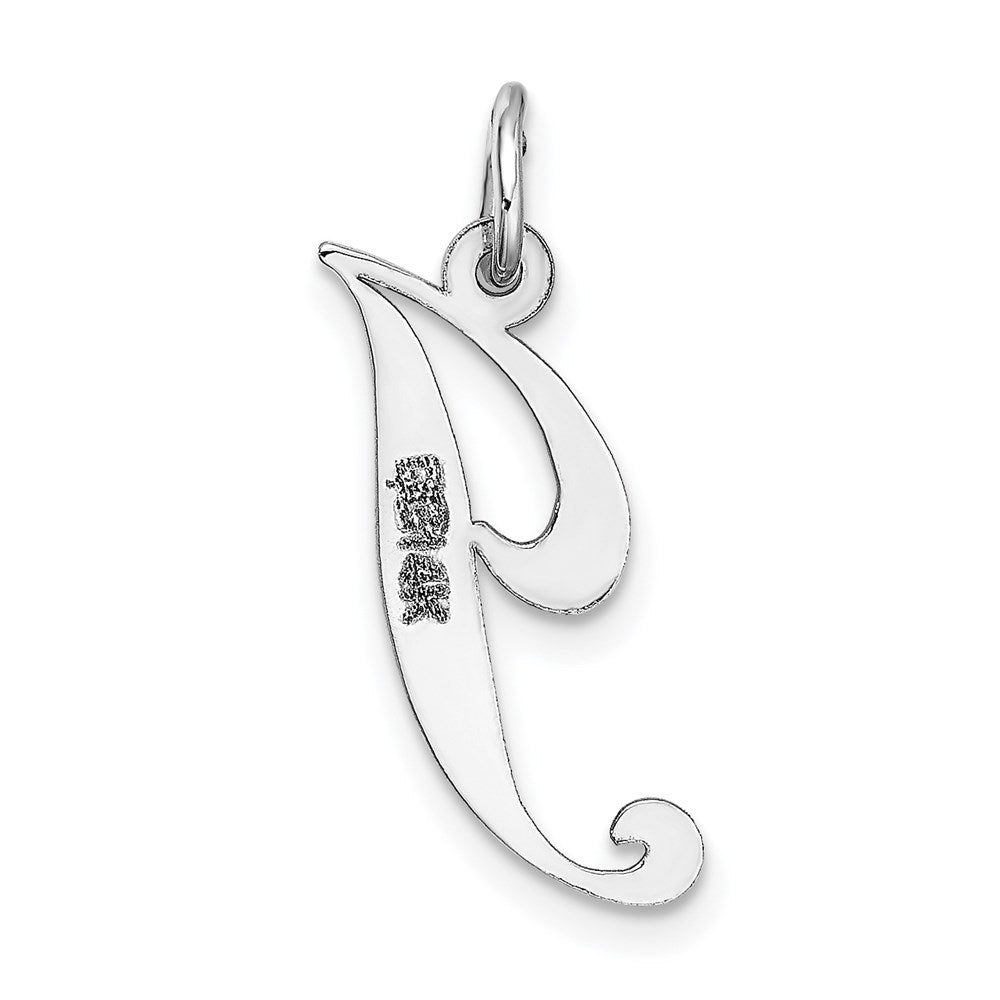 FJC Finejewelers 14 kt White Gold Medium Fancy Script Letter J Initial Charm