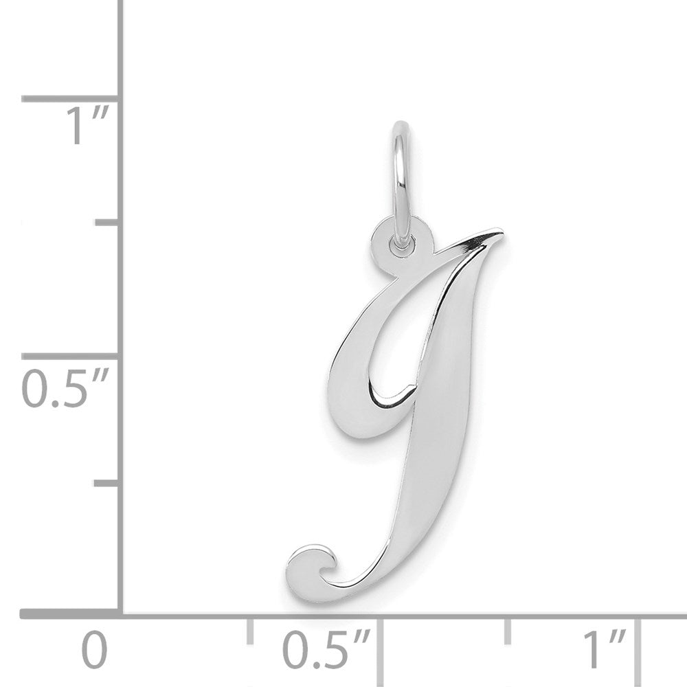 FJC Finejewelers 14 kt White Gold Medium Fancy Script Letter J Initial Charm