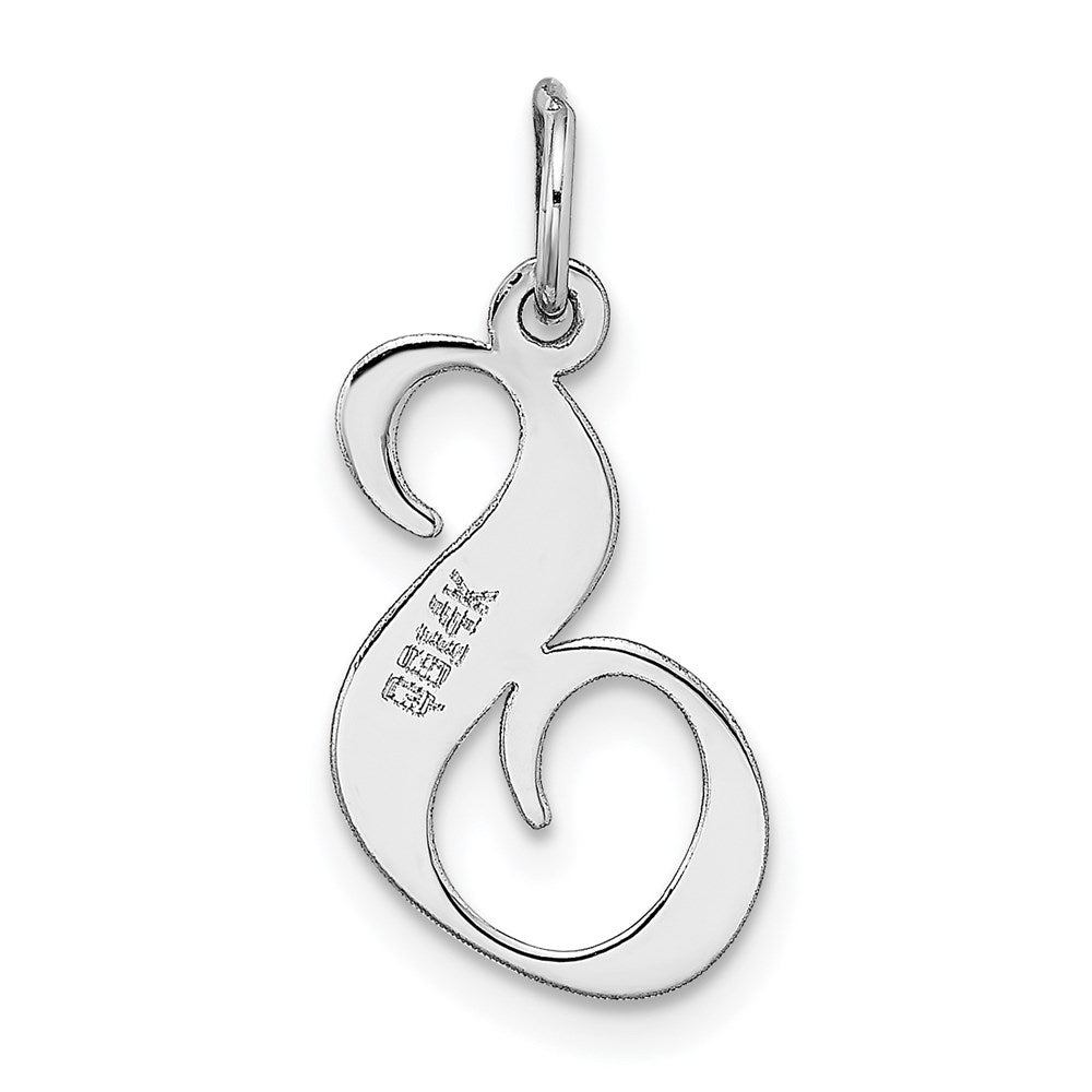 FJC Finejewelers 14 kt White Gold Medium Fancy Script Letter S Initial Charm