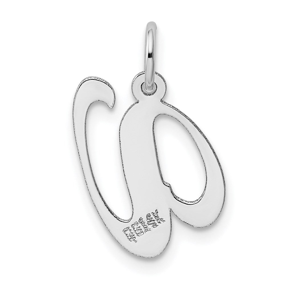 FJC Finejewelers 14 kt White Gold Medium Fancy Script Letter V Initial Charm