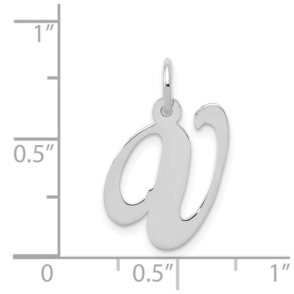 FJC Finejewelers 14 kt White Gold Medium Fancy Script Letter V Initial Charm