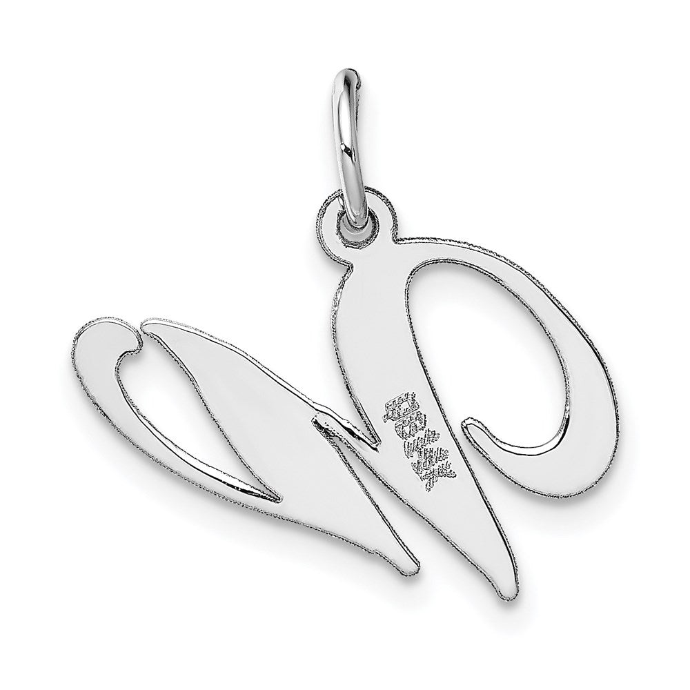 FJC Finejewelers 14 kt White Gold Medium Fancy Script Letter W Initial Charm