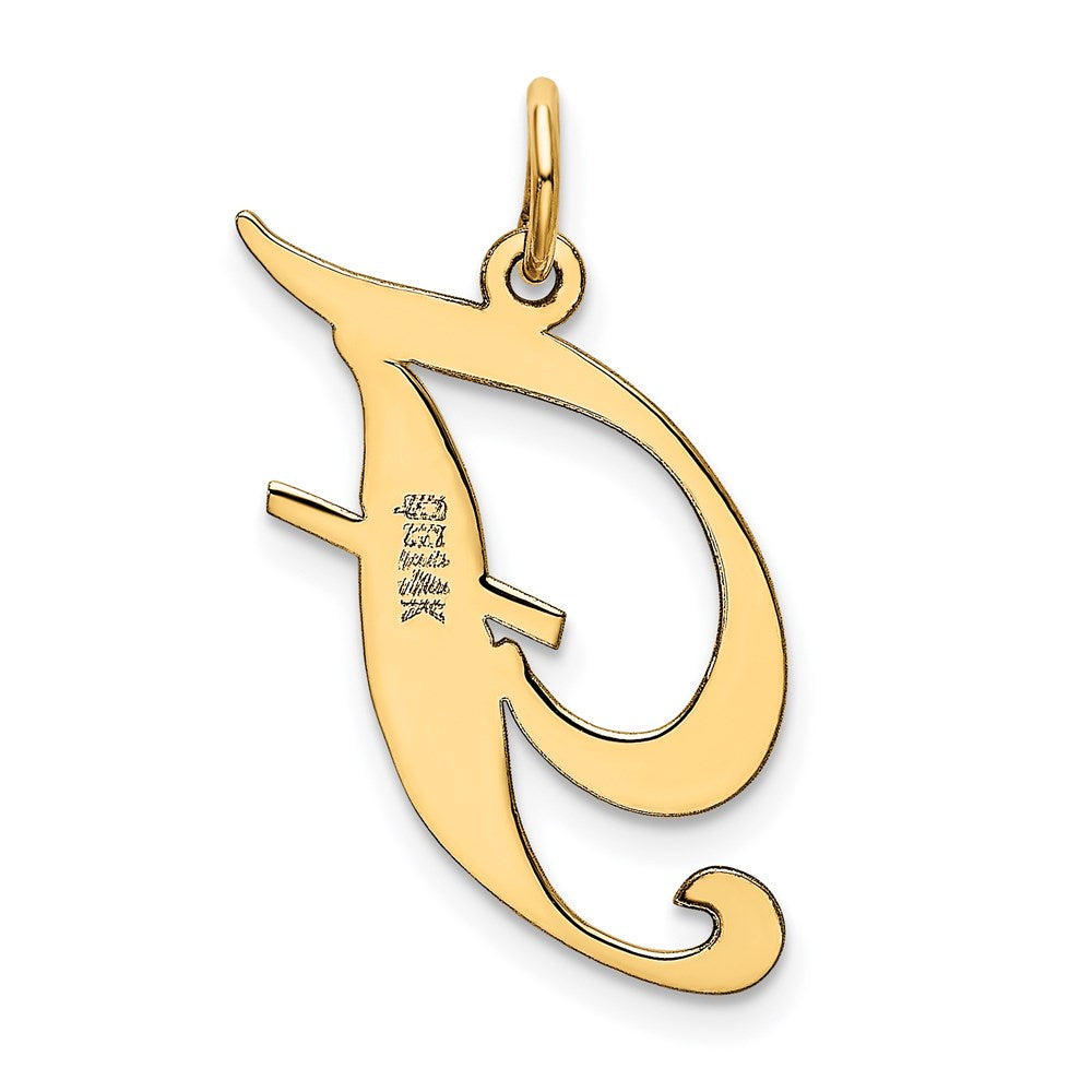 FJC Finejewelers 14 kt Yellow Gold Large Fancy Script Letter F Initial Charm