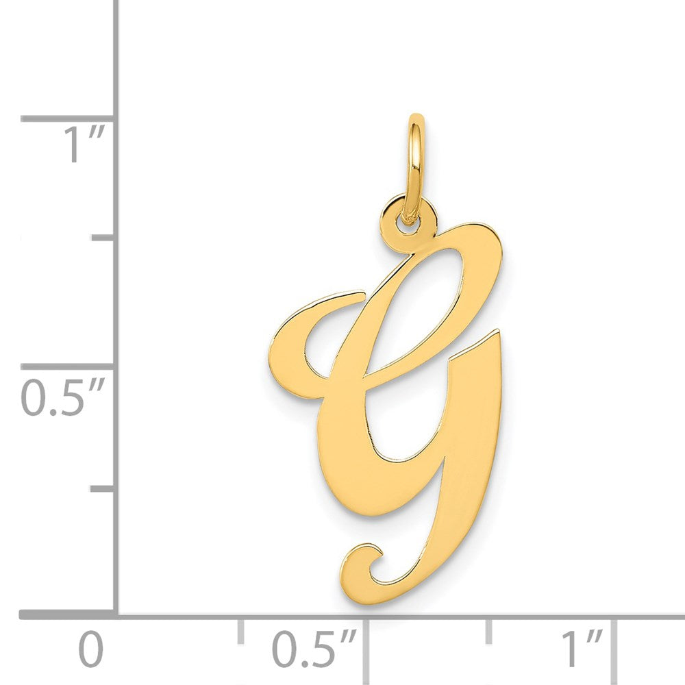 FJC Finejewelers 14 kt Yellow Gold Large Fancy Script Letter G Initial Charm