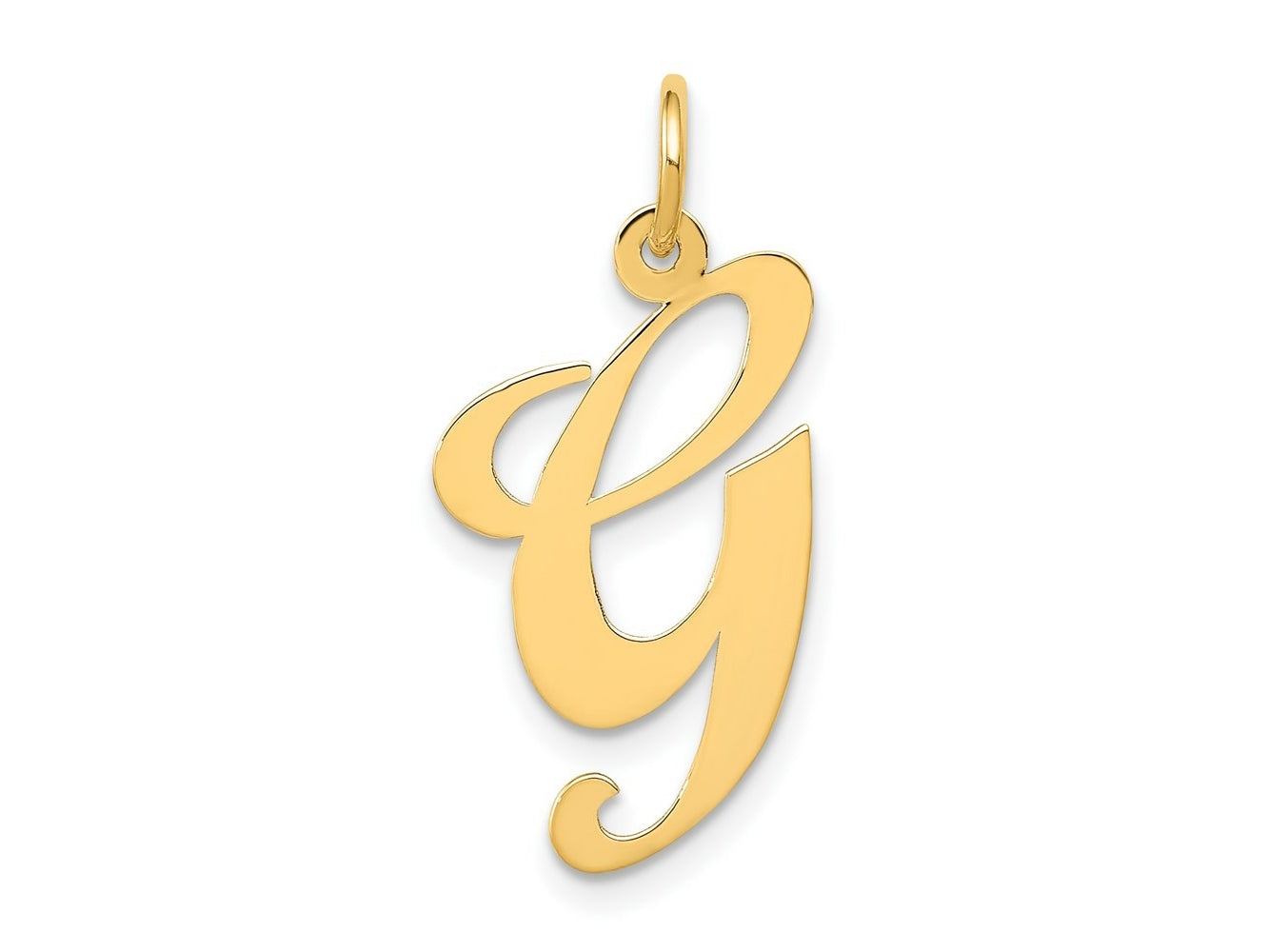 FJC Finejewelers 14 kt Yellow Gold Large Fancy Script Letter G Initial Charm