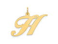FJC Finejewelers 14 kt Yellow Gold Large Fancy Script Letter H Initial Charm