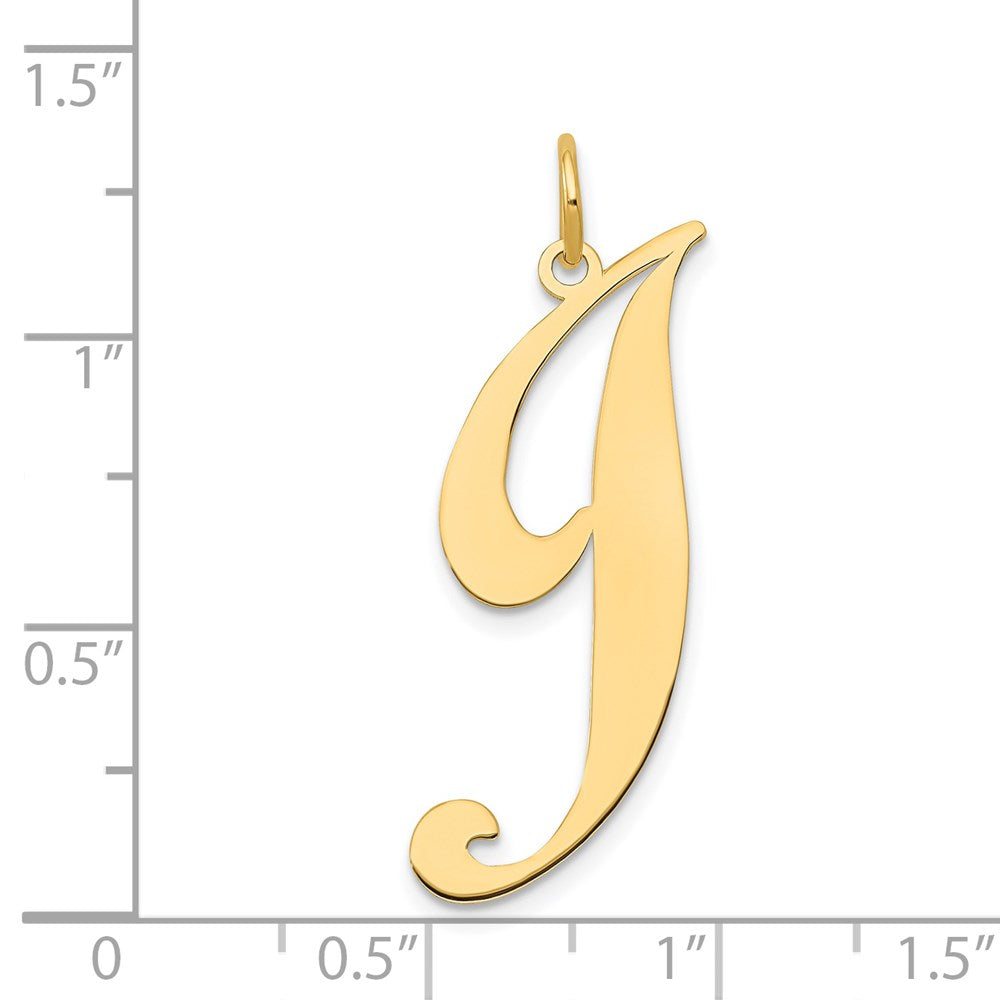 FJC Finejewelers 14 kt Yellow Gold Large Fancy Script Letter J Initial Charm