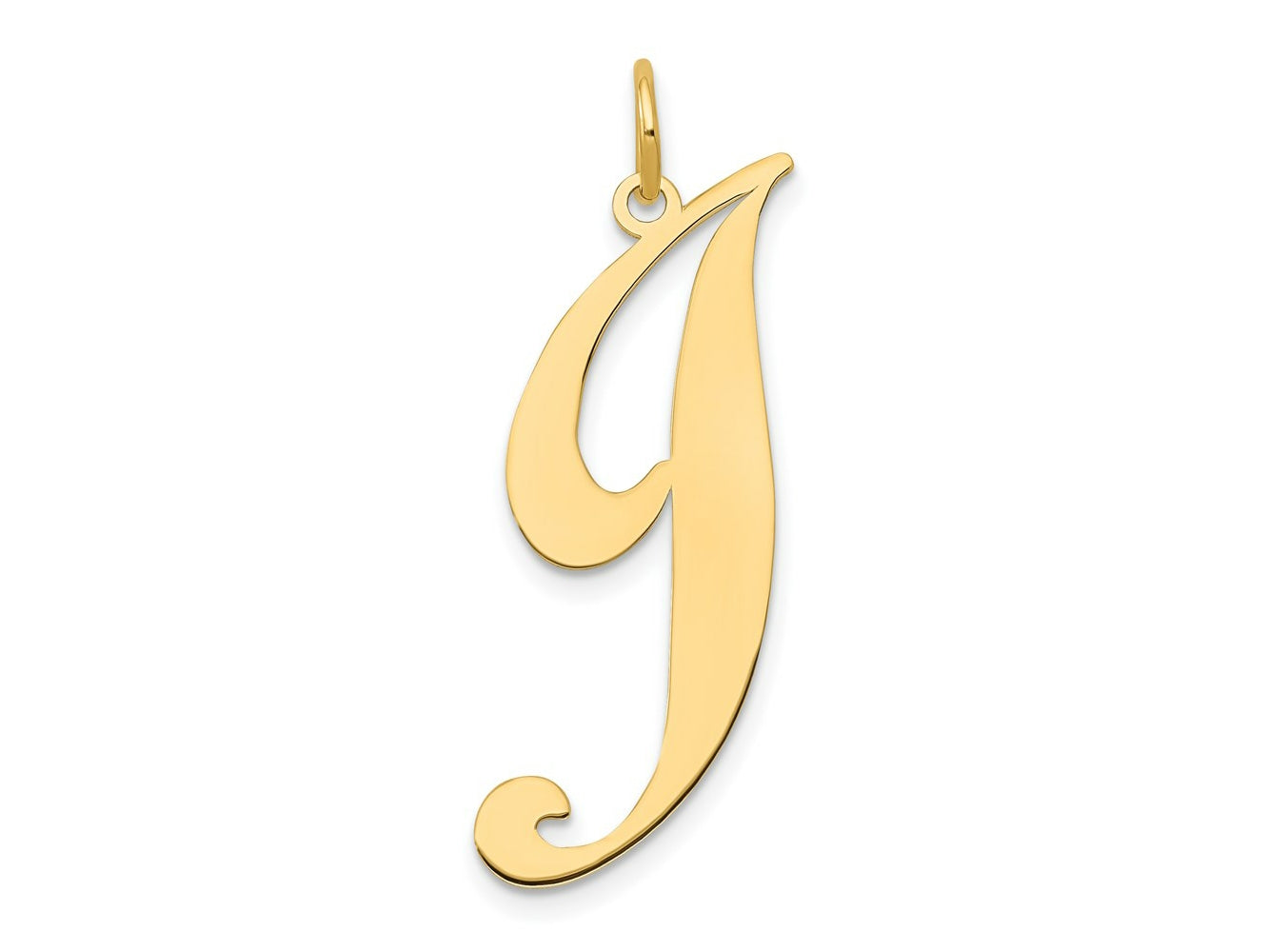FJC Finejewelers 14 kt Yellow Gold Large Fancy Script Letter J Initial Charm