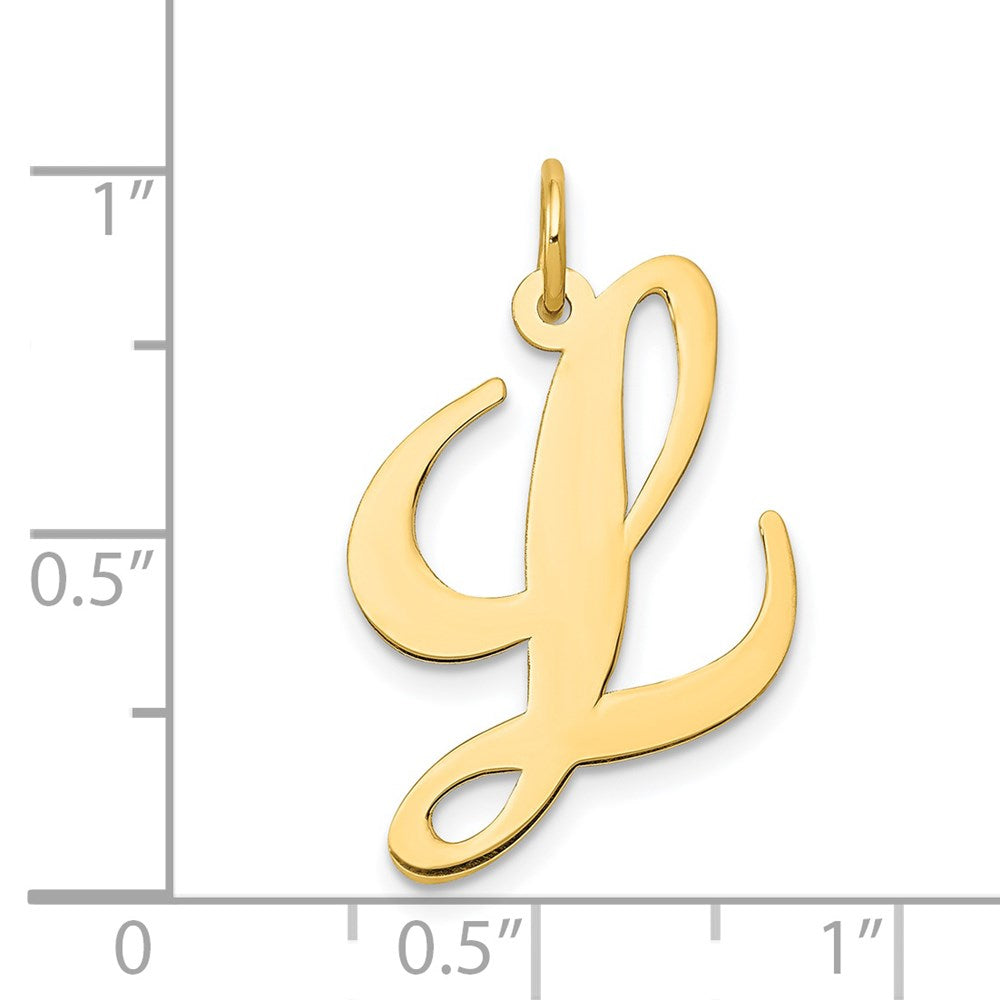 FJC Finejewelers 14 kt Yellow Gold Large Fancy Script Letter L Initial Charm