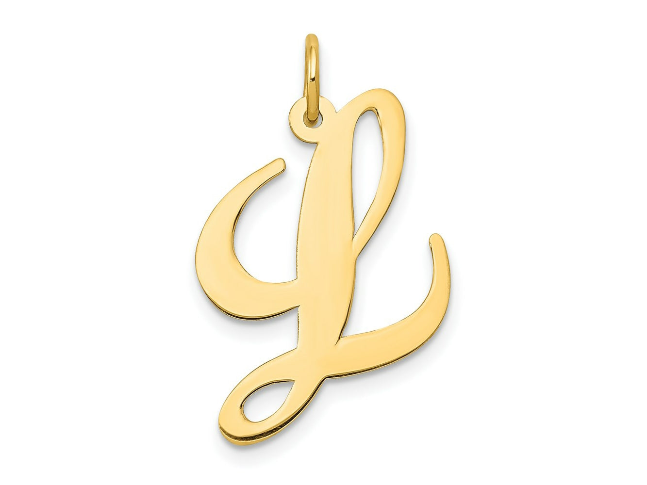 FJC Finejewelers 14 kt Yellow Gold Large Fancy Script Letter L Initial Charm