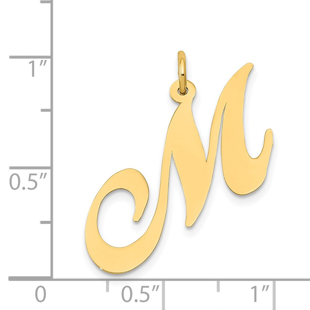 FJC Finejewelers 14 kt Yellow Gold Large Fancy Script Letter M Initial Charm