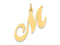 FJC Finejewelers 14 kt Yellow Gold Large Fancy Script Letter M Initial Charm