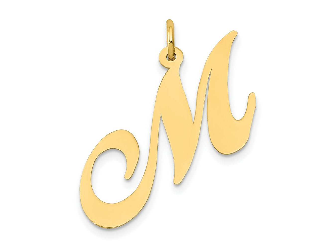 FJC Finejewelers 14 kt Yellow Gold Large Fancy Script Letter M Initial Charm