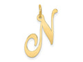FJC Finejewelers 14 kt Yellow Gold Large Fancy Script Letter N Initial Charm