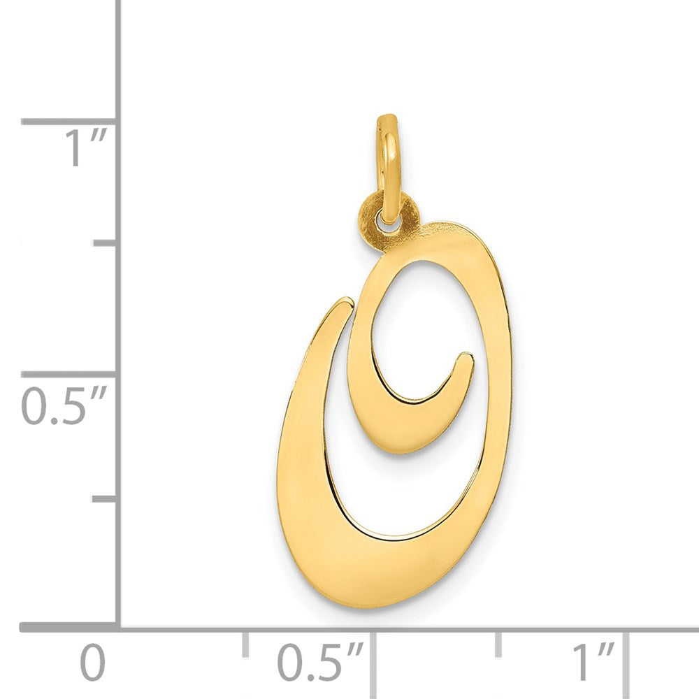 FJC Finejewelers 14 kt Yellow Gold Large Fancy Script Letter O Initial Charm
