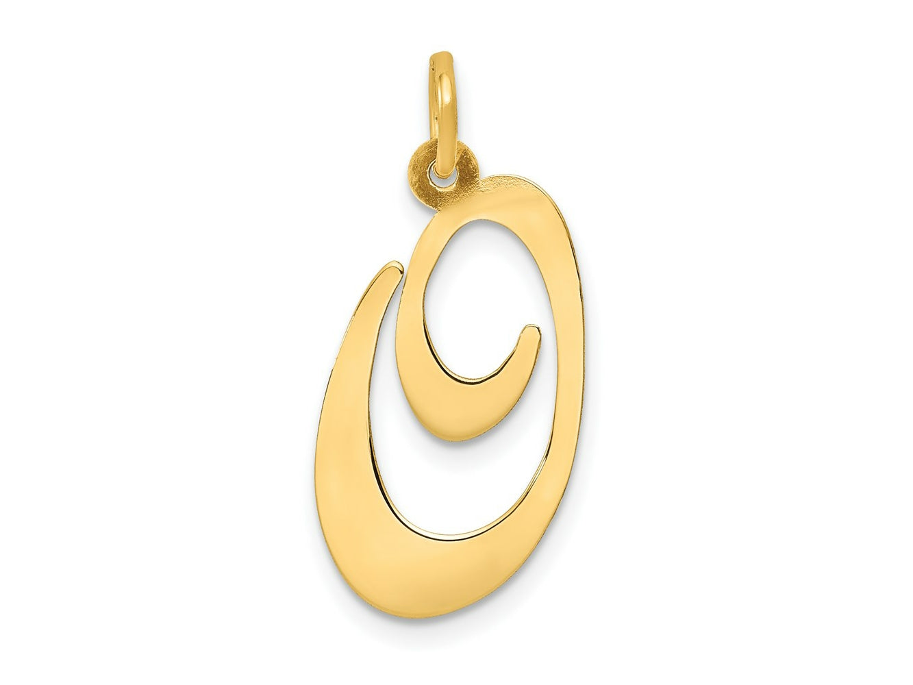 FJC Finejewelers 14 kt Yellow Gold Large Fancy Script Letter O Initial Charm