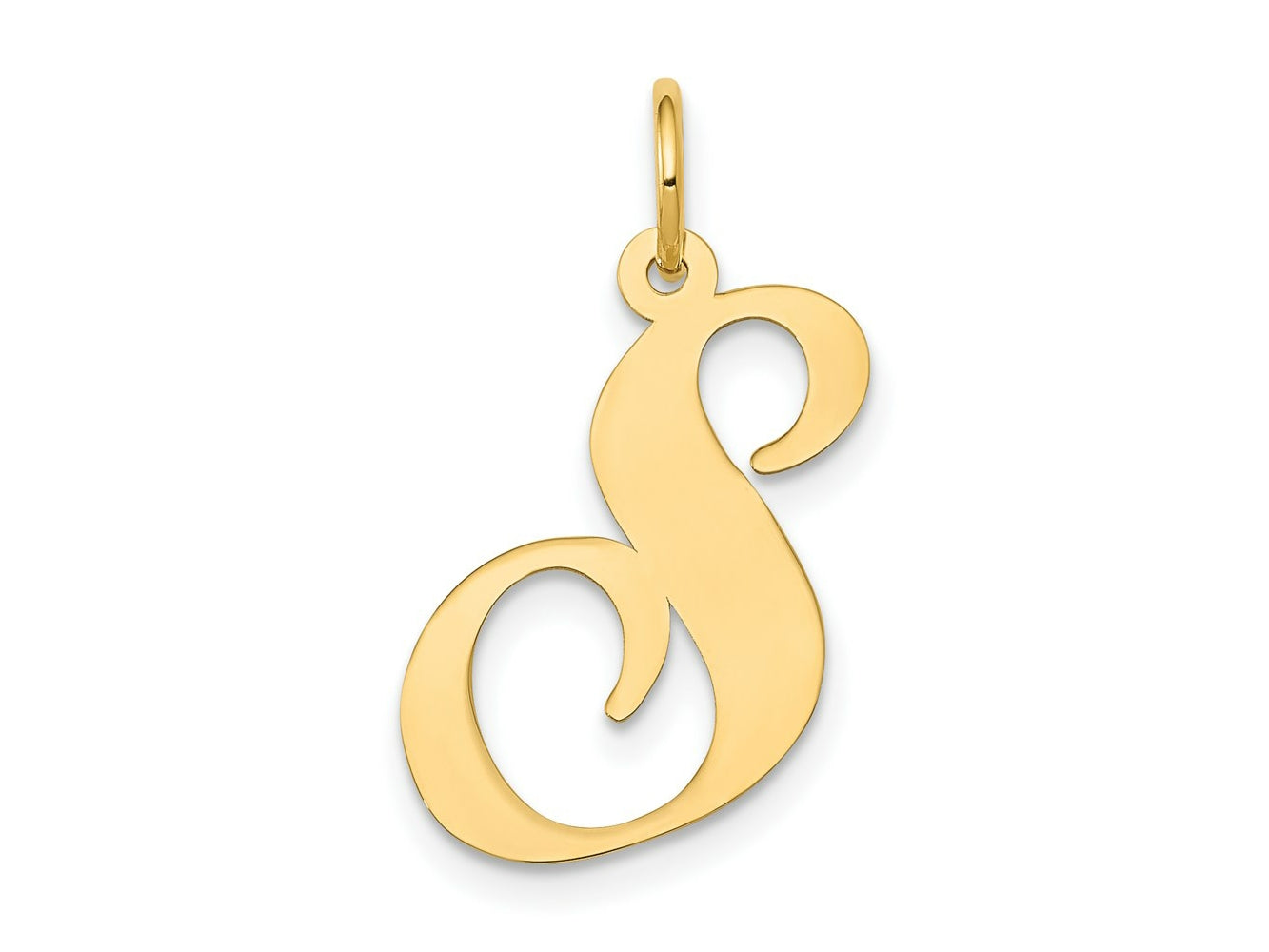 FJC Finejewelers 14 kt Yellow Gold Large Fancy Script Letter S Initial Charm
