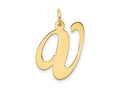 FJC Finejewelers 14 kt Yellow Gold Large Fancy Script Letter V Initial Charm