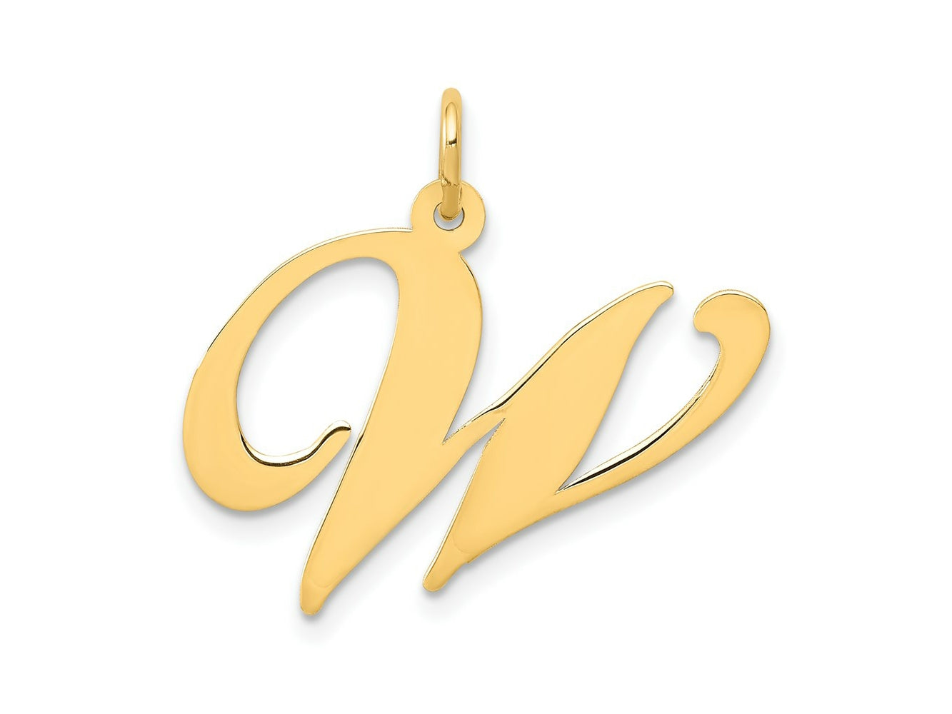 FJC Finejewelers 14 kt Yellow Gold Large Fancy Script Letter W Initial Charm