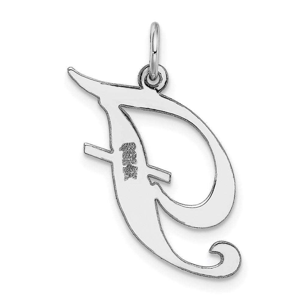 FJC Finejewelers 14 kt White Gold Large Fancy Script Letter F Initial Charm