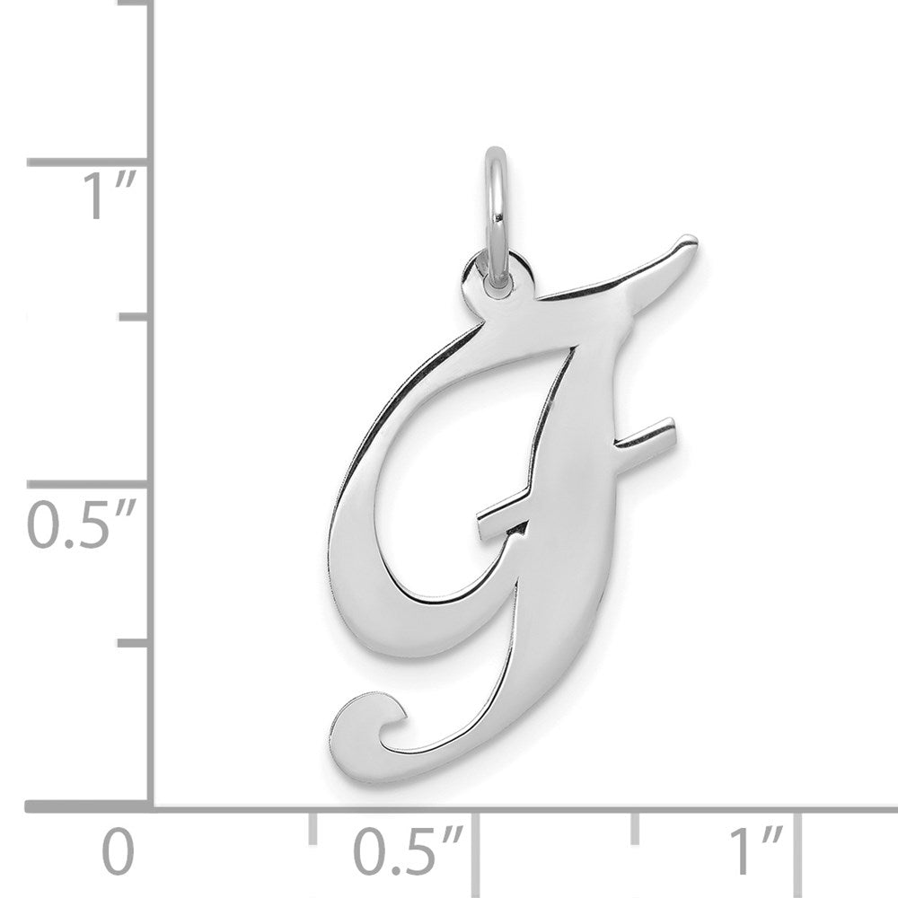 FJC Finejewelers 14 kt White Gold Large Fancy Script Letter F Initial Charm