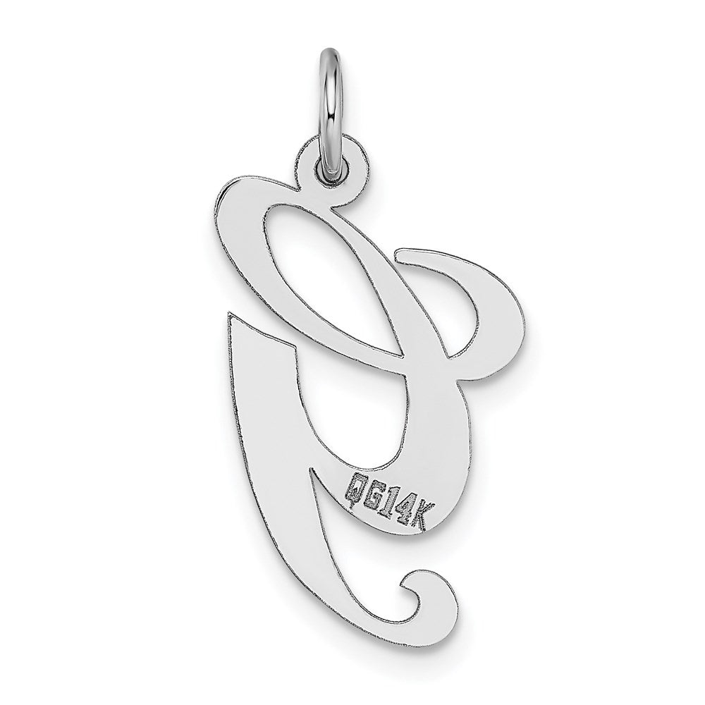 FJC Finejewelers 14 kt White Gold Large Fancy Script Letter G Initial Charm