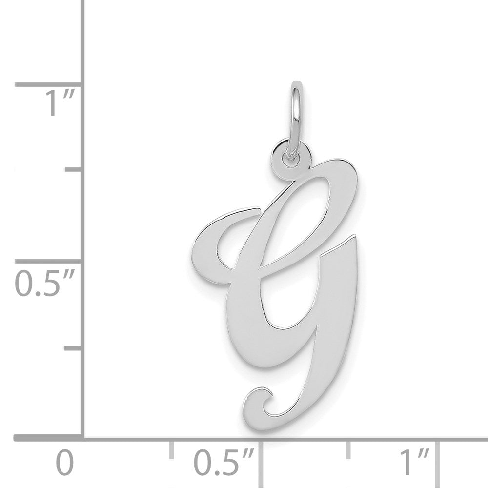 FJC Finejewelers 14 kt White Gold Large Fancy Script Letter G Initial Charm