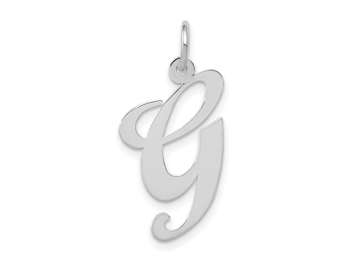 FJC Finejewelers 14 kt White Gold Large Fancy Script Letter G Initial Charm