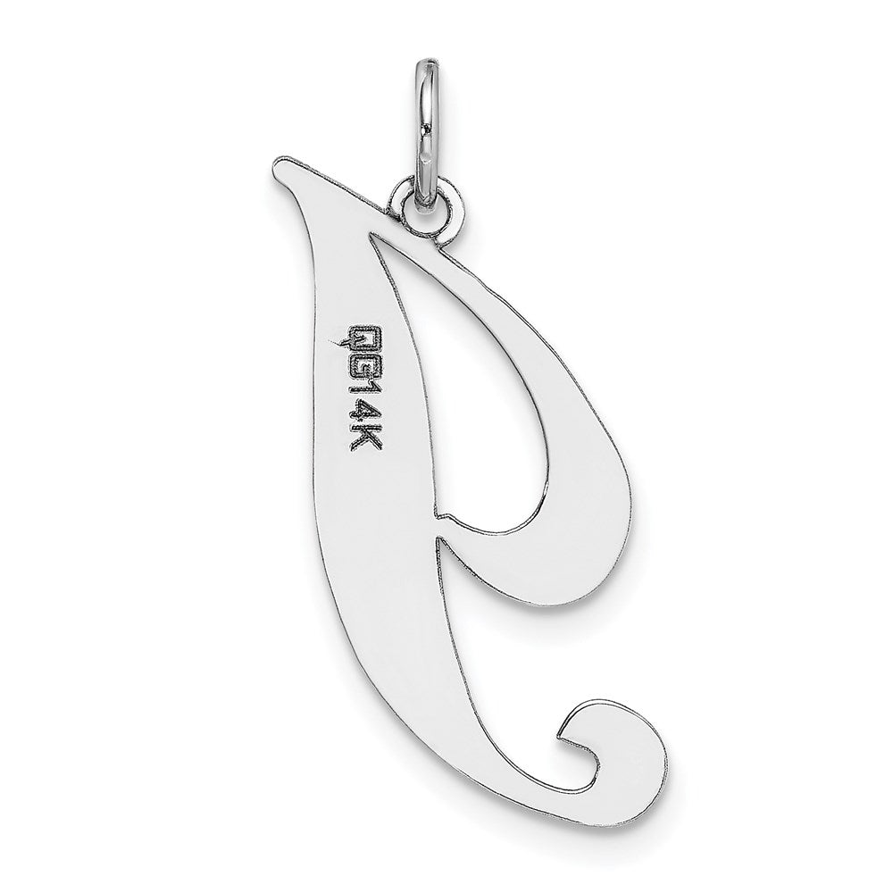 FJC Finejewelers 14 kt White Gold Large Fancy Script Letter I Initial Charm