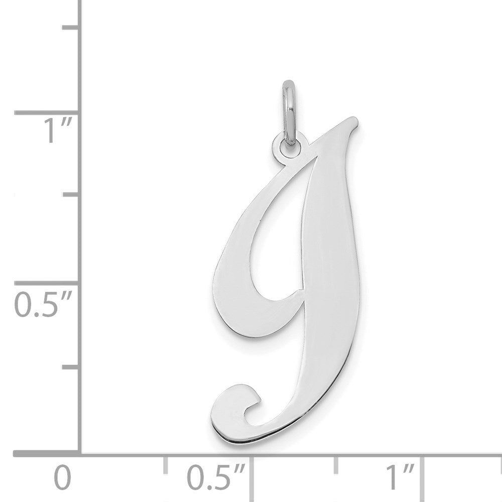 FJC Finejewelers 14 kt White Gold Large Fancy Script Letter I Initial Charm