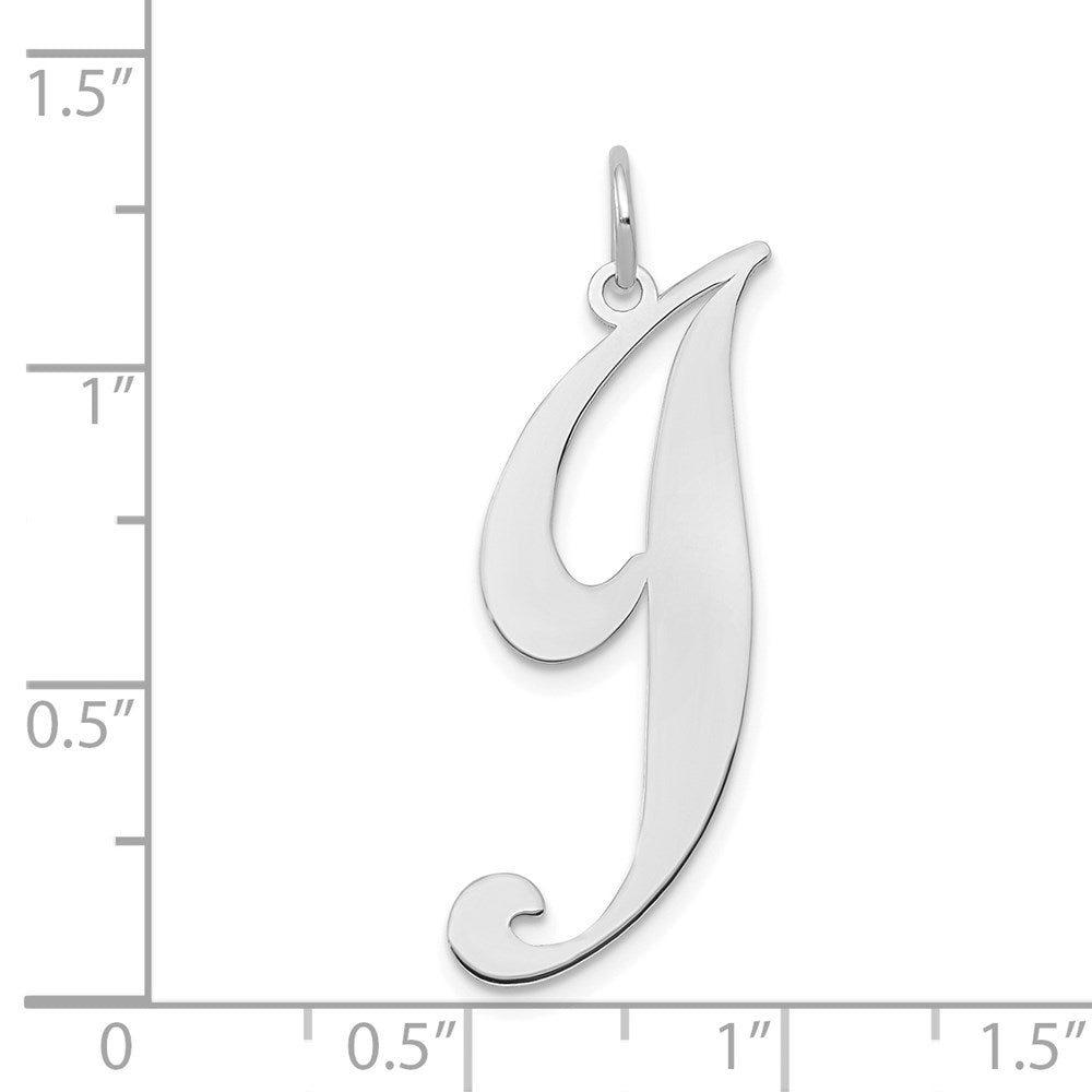 FJC Finejewelers 14 kt White Gold Large Fancy Script Letter J Initial Charm