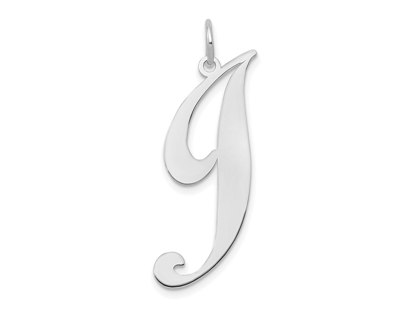 FJC Finejewelers 14 kt White Gold Large Fancy Script Letter J Initial Charm
