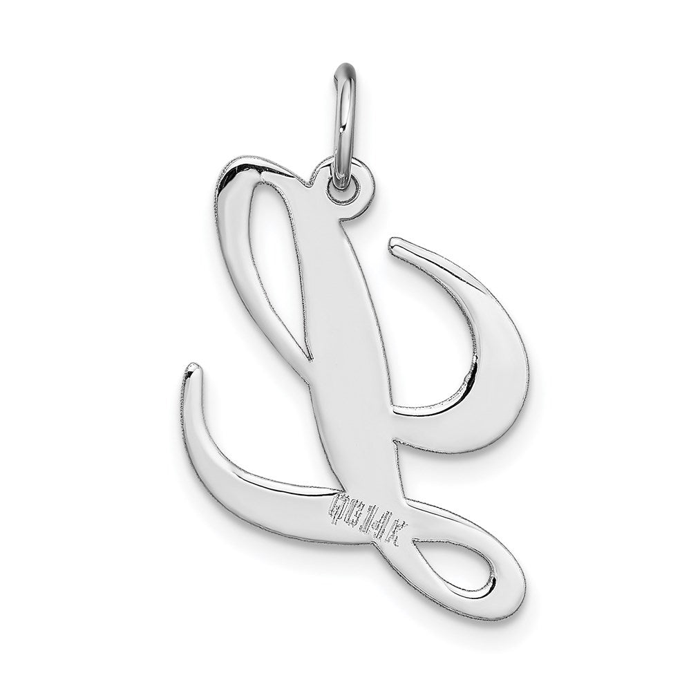 FJC Finejewelers 14 kt White Gold Large Fancy Script Letter L Initial Charm