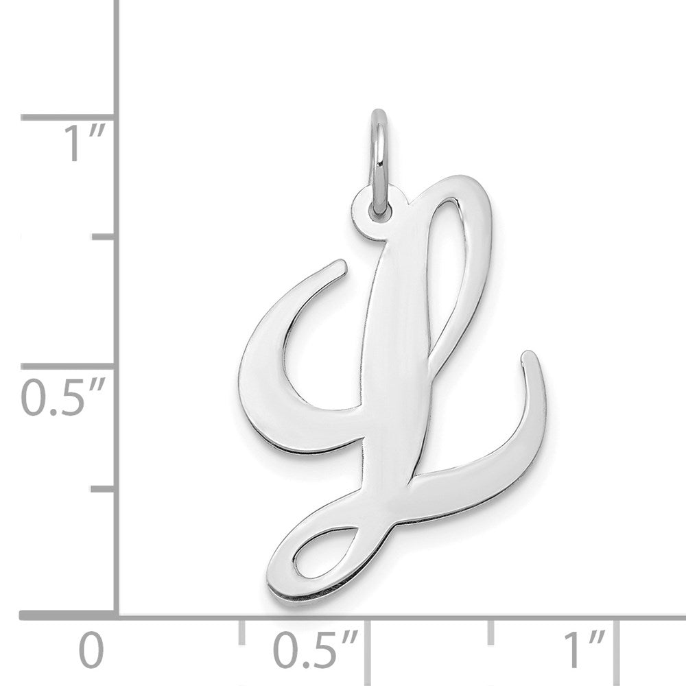 FJC Finejewelers 14 kt White Gold Large Fancy Script Letter L Initial Charm