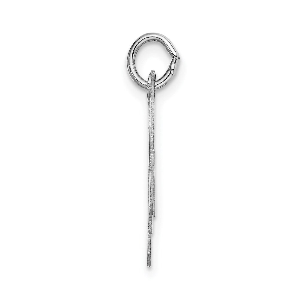 FJC Finejewelers 14 kt White Gold Large Fancy Script Letter M Initial Charm