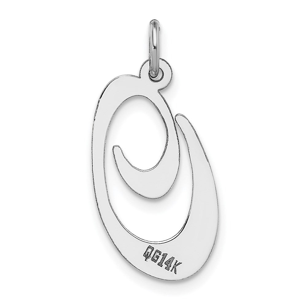 FJC Finejewelers 14 kt White Gold Large Fancy Script Letter O Initial Charm