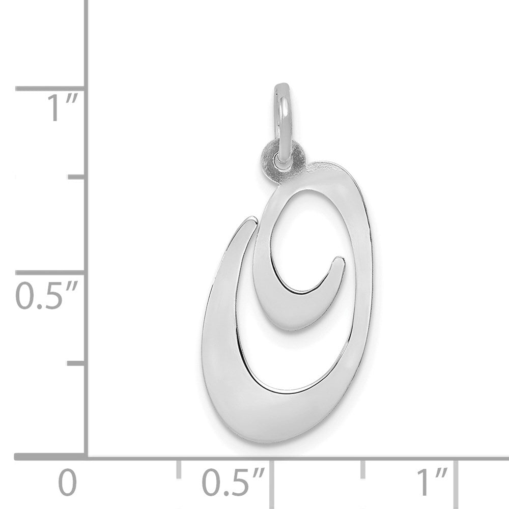FJC Finejewelers 14 kt White Gold Large Fancy Script Letter O Initial Charm