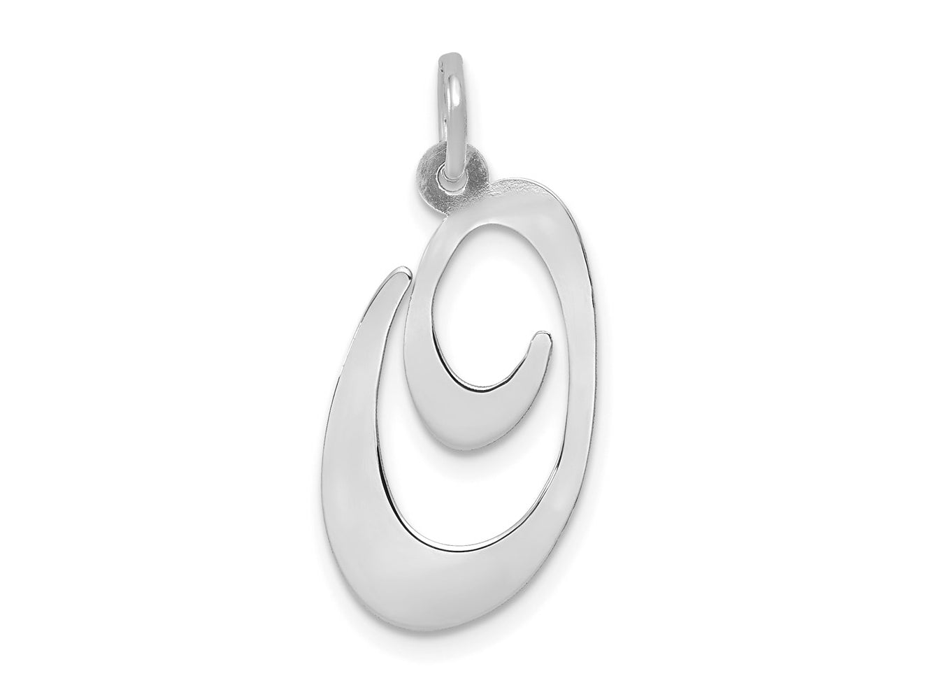 FJC Finejewelers 14 kt White Gold Large Fancy Script Letter O Initial Charm