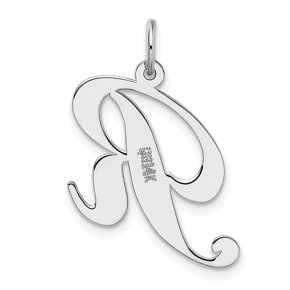 FJC Finejewelers 14 kt White Gold Large Fancy Script Letter R Initial Charm