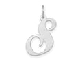FJC Finejewelers 14 kt White Gold Large Fancy Script Letter S Initial Charm