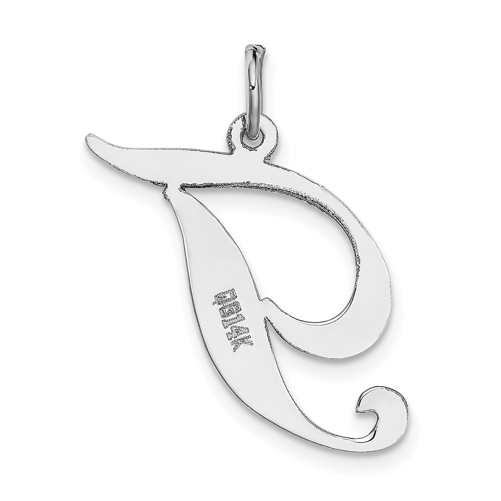 FJC Finejewelers 14 kt White Gold Large Fancy Script Letter T Initial Charm