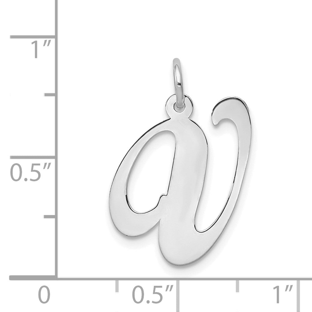 FJC Finejewelers 14 kt White Gold Large Fancy Script Letter V Initial Charm