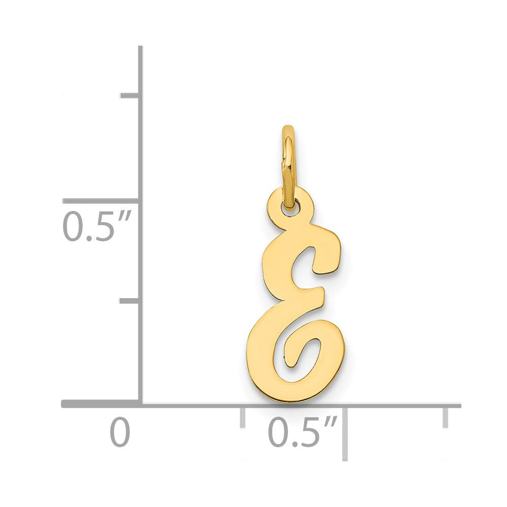 FJC Finejewelers 14 kt Yellow Gold Small Script Letter E Initial Charm