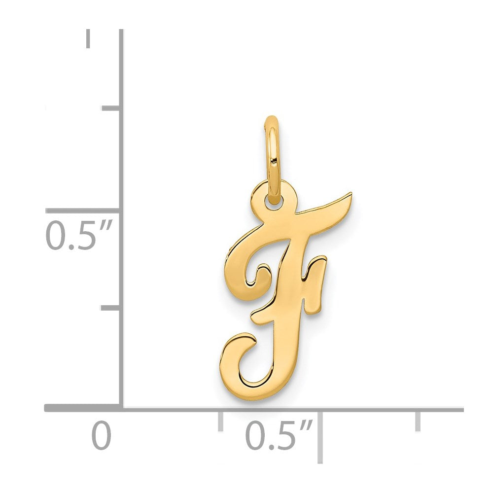 FJC Finejewelers 14 kt Yellow Gold Small Script Letter F Initial Charm