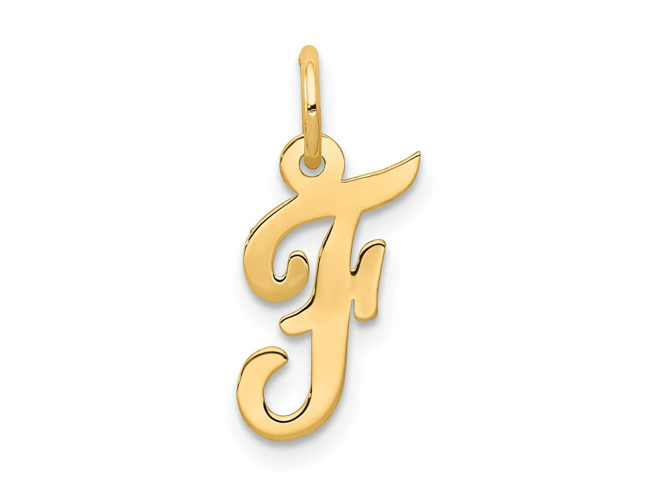 FJC Finejewelers 14 kt Yellow Gold Small Script Letter F Initial Charm